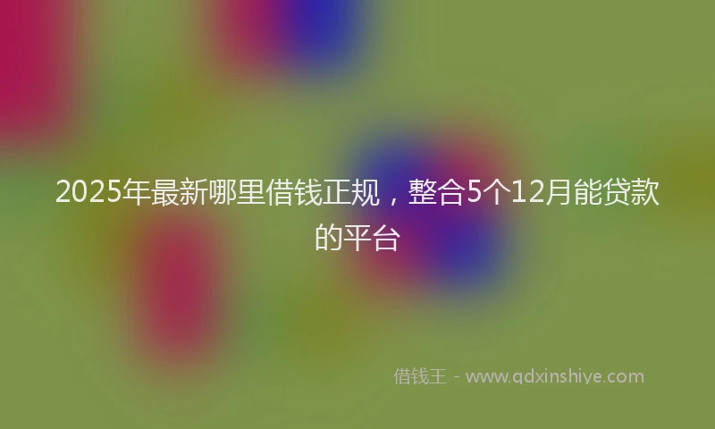 2025年最新哪里借钱正规，整合5个12月能贷款的平台