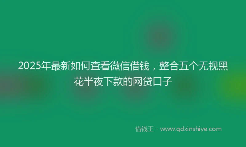 2025年最新如何查看微信借钱，整合五个无视黑花半夜下款的网贷口子