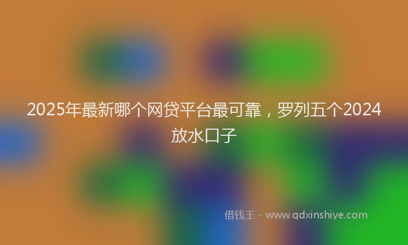 2025年最新哪个网贷平台最可靠，罗列五个2024放水口子