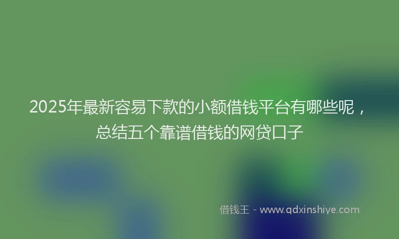 2025年最新容易下款的小额借钱平台有哪些呢，总结五个靠谱借钱的网贷口子