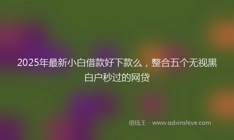 2025年最新小白借款好下款么，整合五个无视黑白户秒过的网贷