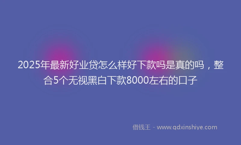 2025年最新好业贷怎么样好下款吗是真的吗，整合5个无视黑白下款8000左右的口子