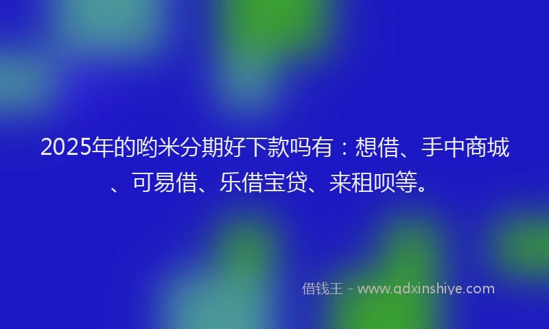 2025年的哟米分期好下款吗有：想借、手中商城、可易借、乐借宝贷、来租呗等。
