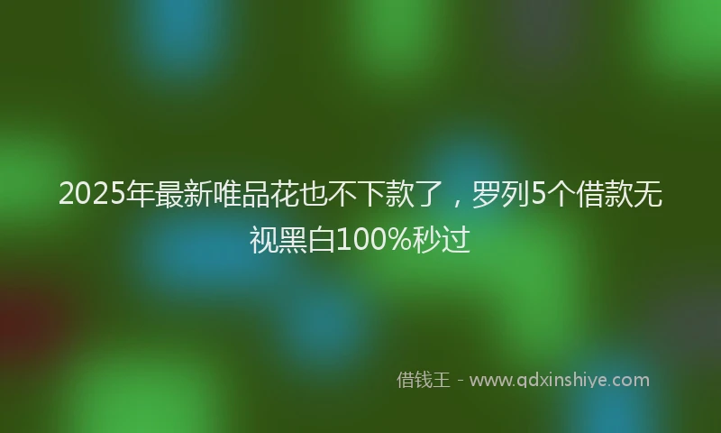 2025年最新唯品花也不下款了，罗列5个借款无视黑白100%秒过