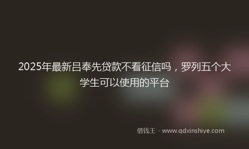 2025年最新吕奉先贷款不看征信吗，罗列五个大学生可以使用的平台