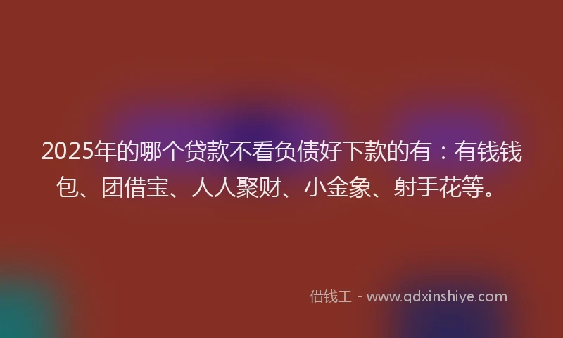 2025年的哪个贷款不看负债好下款的有：有钱钱包、团借宝、人人聚财、小金象、射手花等。