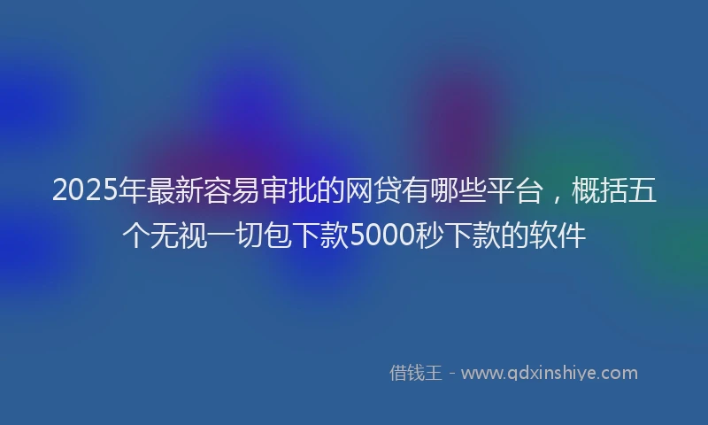 2025年最新容易审批的网贷有哪些平台，概括五个无视一切包下款5000秒下款的软件