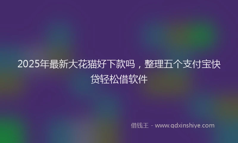 2025年最新大花猫好下款吗，整理五个支付宝快贷轻松借软件