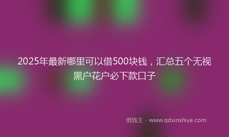 2025年最新哪里可以借500块钱，汇总五个无视黑户花户必下款口子