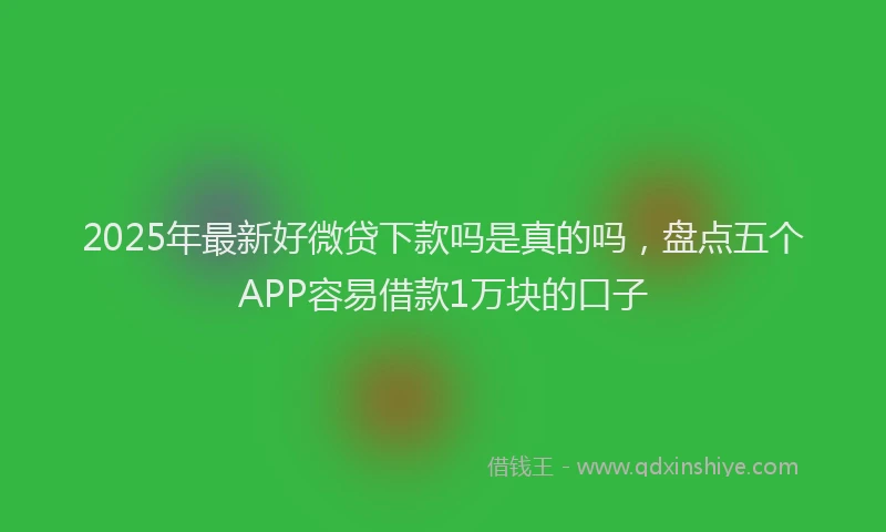 2025年最新好微贷下款吗是真的吗，盘点五个APP容易借款1万块的口子