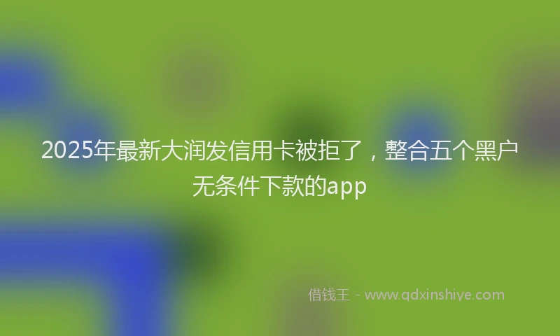 2025年最新大润发信用卡被拒了，整合五个黑户无条件下款的app