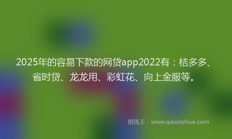 2025年的容易下款的网贷app2022有：桔多多、省时贷、龙龙用、彩虹花、向上金服等。
