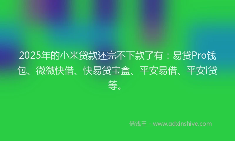 2025年的小米贷款还完不下款了有：易贷Pro钱包、微微快借、快易贷宝盒、平安易借、平安i贷等。