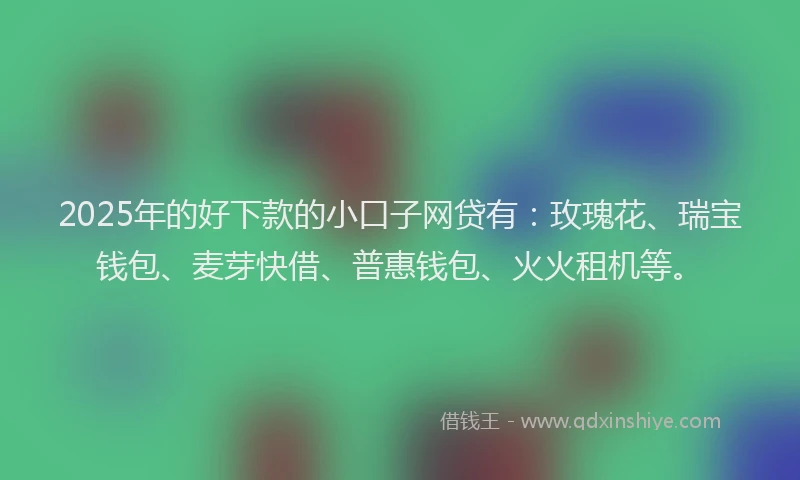 2025年的好下款的小口子网贷有：玫瑰花、瑞宝钱包、麦芽快借、普惠钱包、火火租机等。