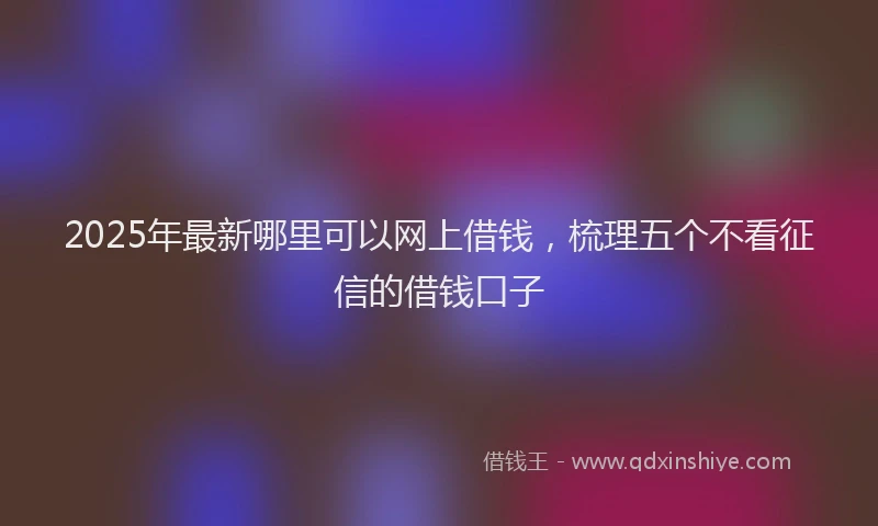 2025年最新哪里可以网上借钱，梳理五个不看征信的借钱口子