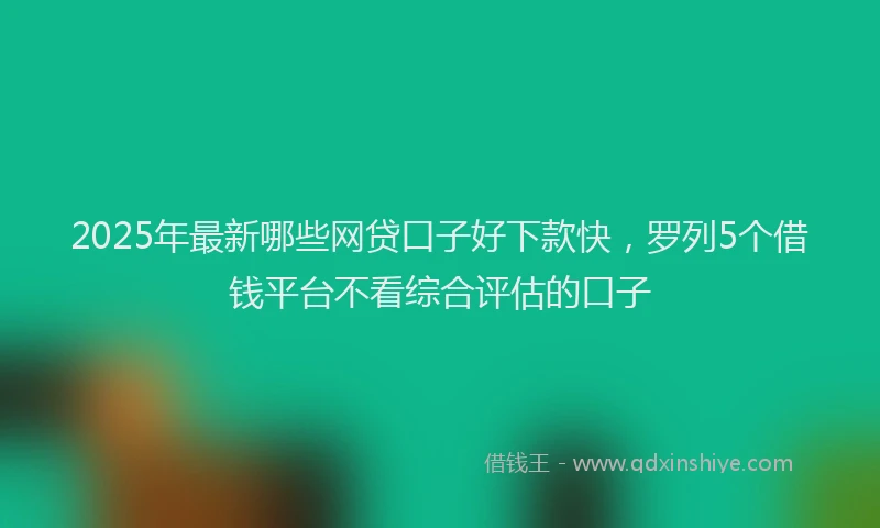 2025年最新哪些网贷口子好下款快，罗列5个借钱平台不看综合评估的口子
