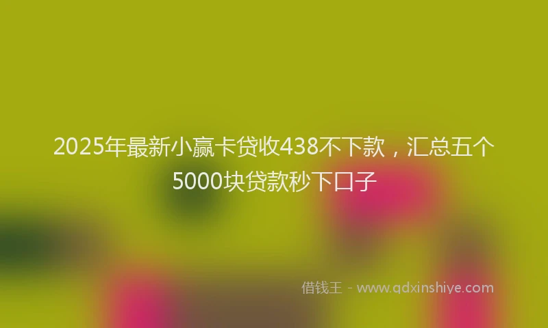 2025年最新小赢卡贷收438不下款，汇总五个5000块贷款秒下口子