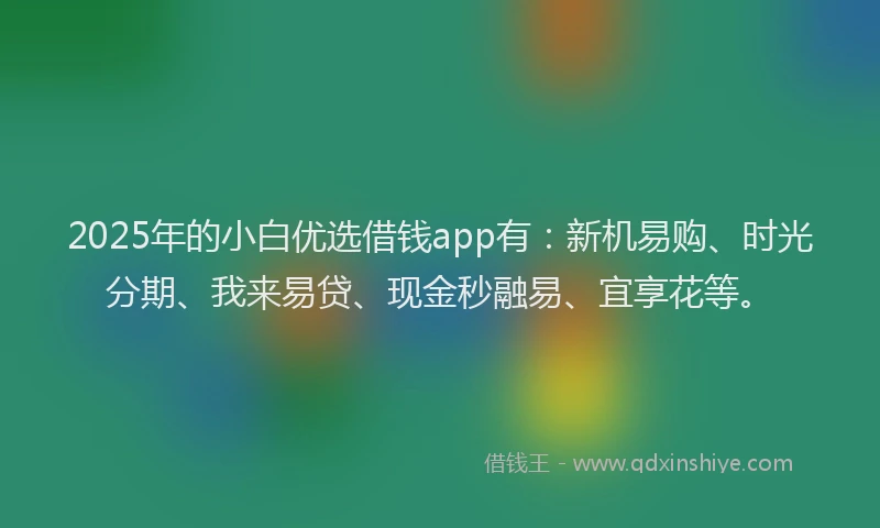 2025年的小白优选借钱app有：新机易购、时光分期、我来易贷、现金秒融易、宜享花等。