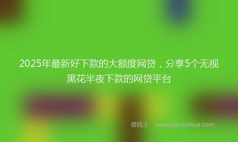 2025年最新好下款的大额度网贷，分享5个无视黑花半夜下款的网贷平台