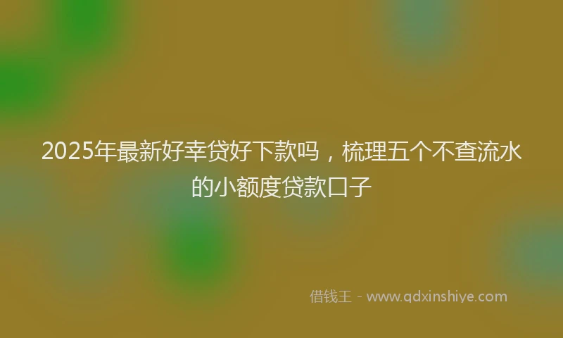 2025年最新好幸贷好下款吗，梳理五个不查流水的小额度贷款口子