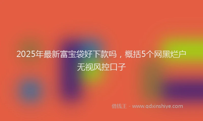 2025年最新富宝袋好下款吗，概括5个网黑烂户无视风控口子