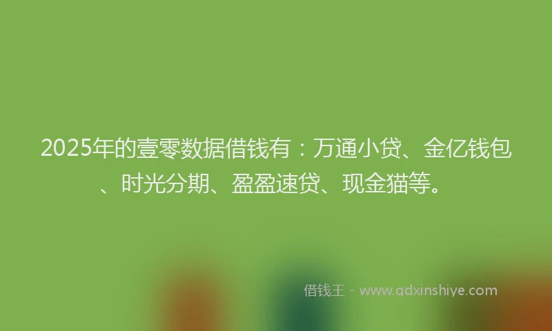 2025年的壹零数据借钱有：万通小贷、金亿钱包、时光分期、盈盈速贷、现金猫等。