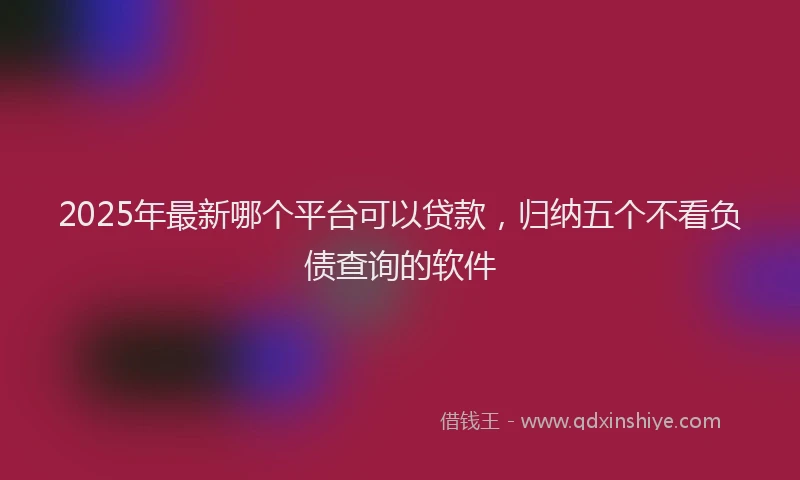 2025年最新哪个平台可以贷款，归纳五个不看负债查询的软件