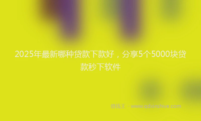 2025年最新哪种贷款下款好，分享5个5000块贷款秒下软件