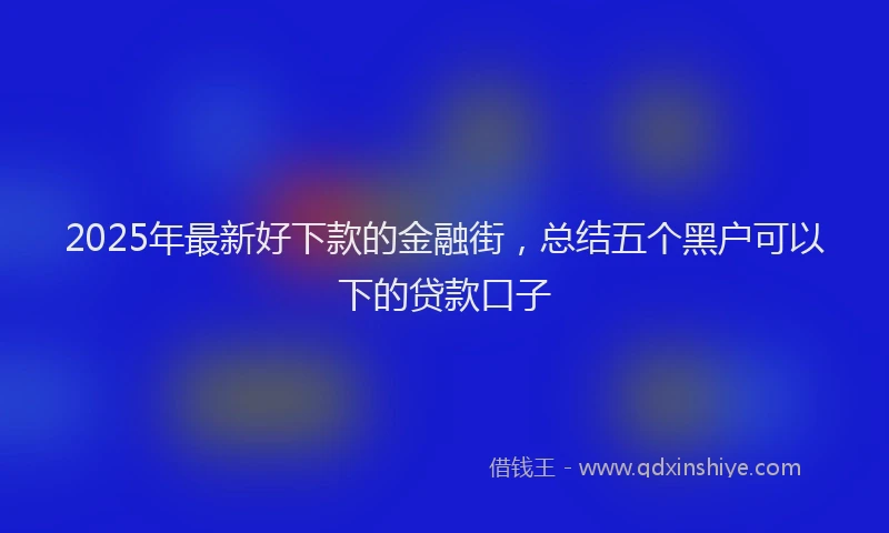 2025年最新好下款的金融街，总结五个黑户可以下的贷款口子