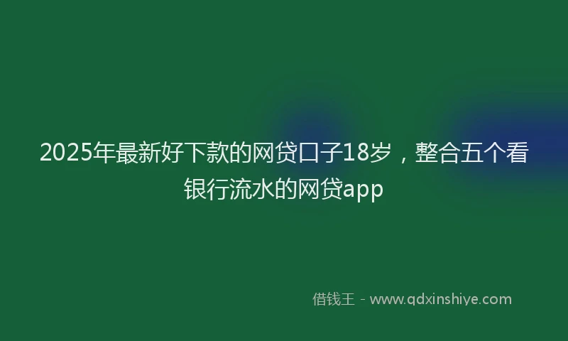 2025年最新好下款的网贷口子18岁，整合五个看银行流水的网贷app