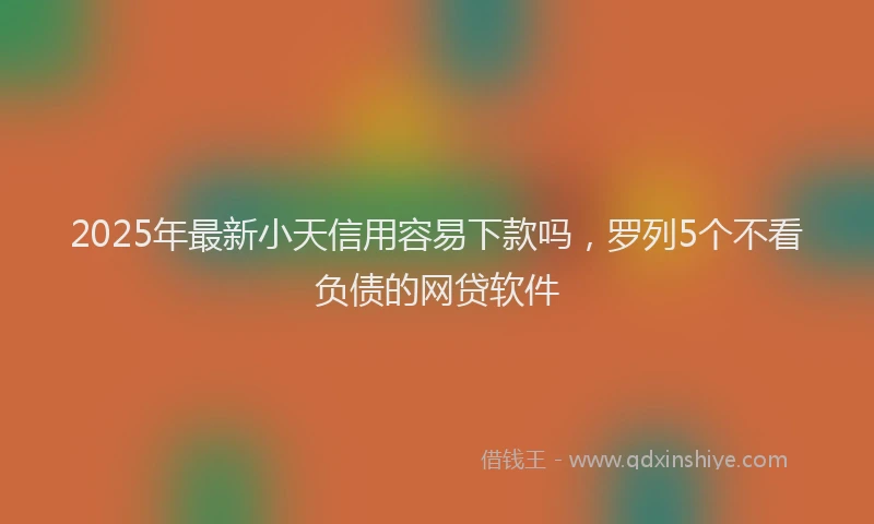 2025年最新小天信用容易下款吗，罗列5个不看负债的网贷软件