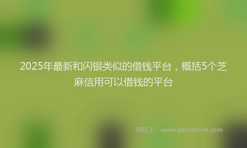 2025年最新和闪银类似的借钱平台，概括5个芝麻信用可以借钱的平台