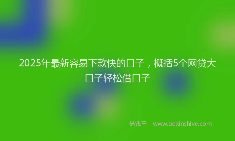 2025年最新容易下款快的口子，概括5个网贷大口子轻松借口子