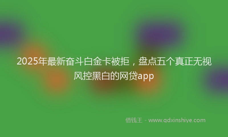 2025年最新奋斗白金卡被拒，盘点五个真正无视风控黑白的网贷app