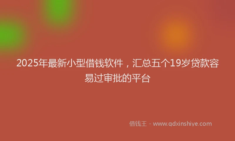 2025年最新小型借钱软件，汇总五个19岁贷款容易过审批的平台