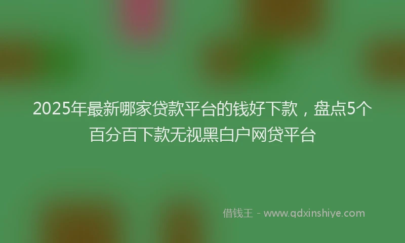 2025年最新哪家贷款平台的钱好下款，盘点5个百分百下款无视黑白户网贷平台