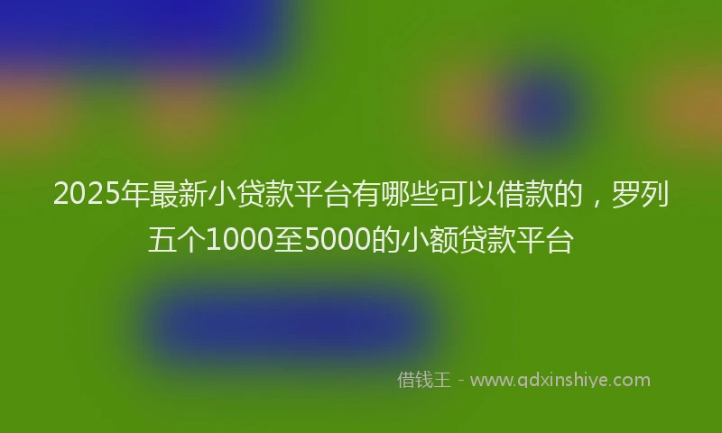 2025年最新小贷款平台有哪些可以借款的，罗列五个1000至5000的小额贷款平台