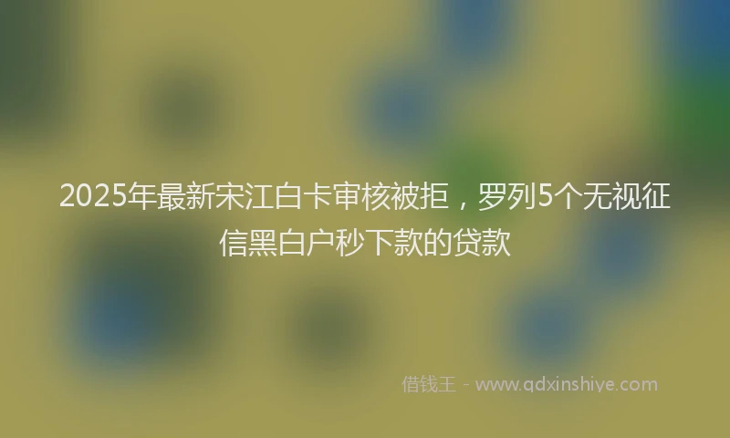 2025年最新宋江白卡审核被拒，罗列5个无视征信黑白户秒下款的贷款