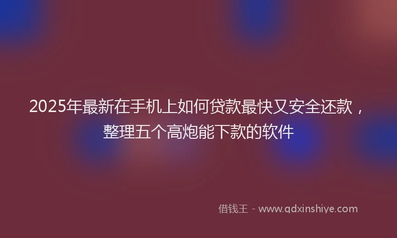 2025年最新在手机上如何贷款最快又安全还款，整理五个高炮能下款的软件