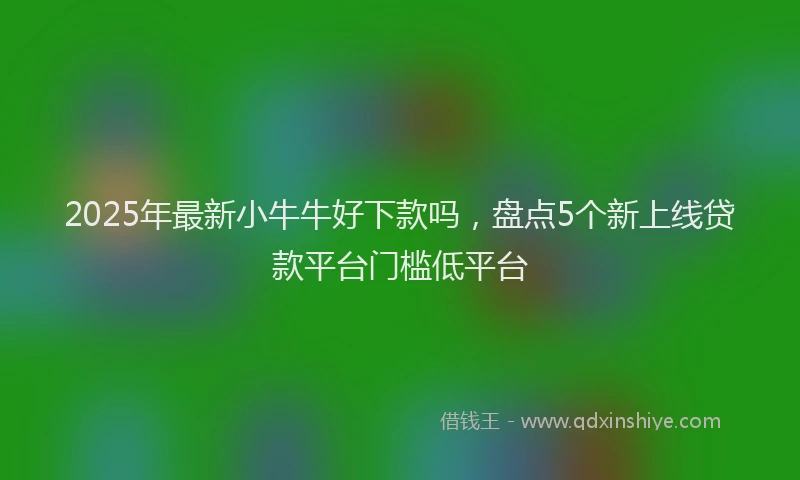 2025年最新小牛牛好下款吗，盘点5个新上线贷款平台门槛低平台