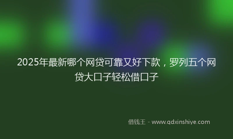 2025年最新哪个网贷可靠又好下款，罗列五个网贷大口子轻松借口子