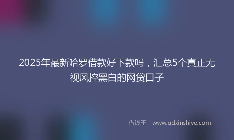 2025年最新哈罗借款好下款吗，汇总5个真正无视风控黑白的网贷口子