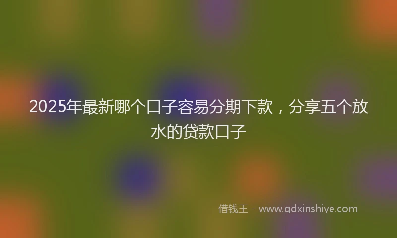 2025年最新哪个口子容易分期下款，分享五个放水的贷款口子