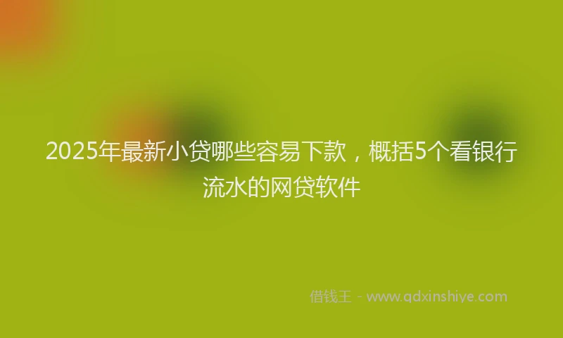 2025年最新小贷哪些容易下款，概括5个看银行流水的网贷软件