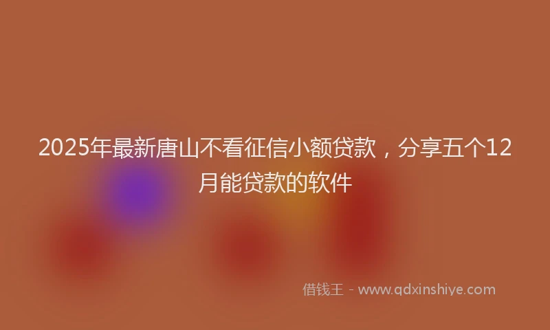 2025年最新唐山不看征信小额贷款，分享五个12月能贷款的软件