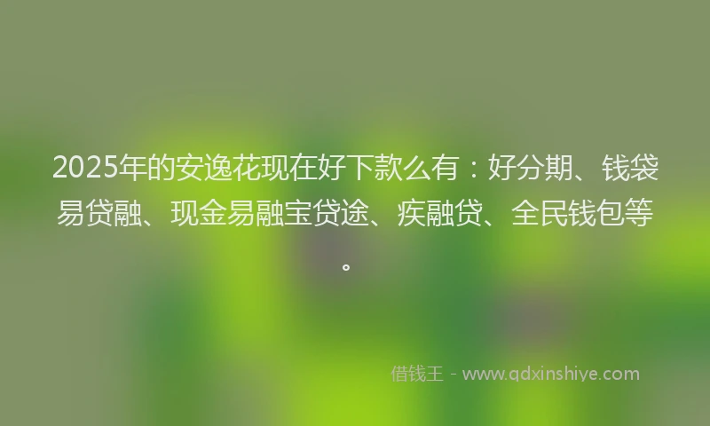 2025年的安逸花现在好下款么有：好分期、钱袋易贷融、现金易融宝贷途、疾融贷、全民钱包等。