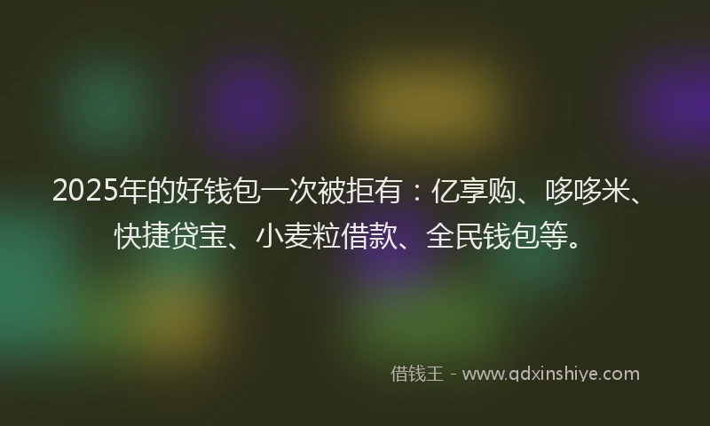 2025年的好钱包一次被拒有：亿享购、哆哆米、快捷贷宝、小麦粒借款、全民钱包等。