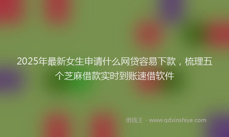 2025年最新女生申请什么网贷容易下款，梳理五个芝麻借款实时到账速借软件
