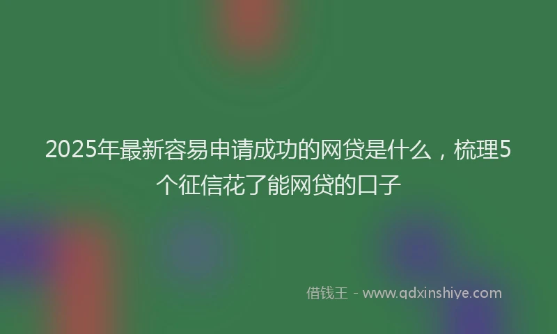 2025年最新容易申请成功的网贷是什么，梳理5个征信花了能网贷的口子