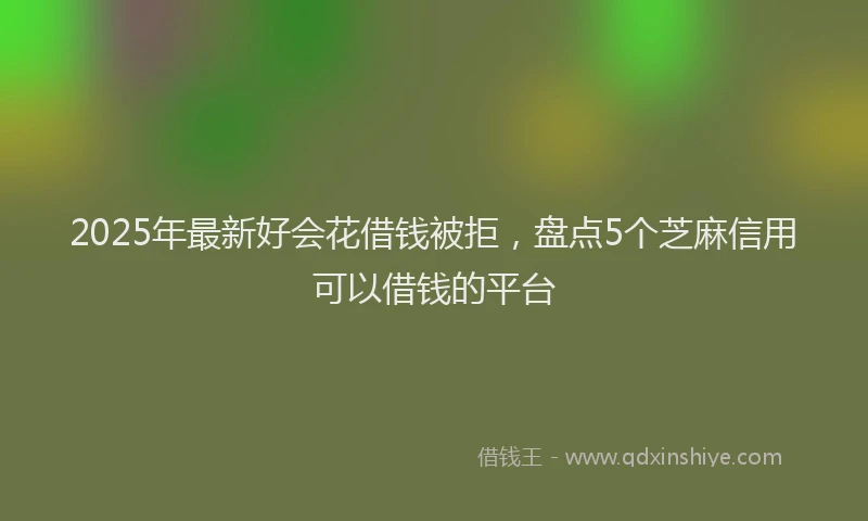 2025年最新好会花借钱被拒，盘点5个芝麻信用可以借钱的平台